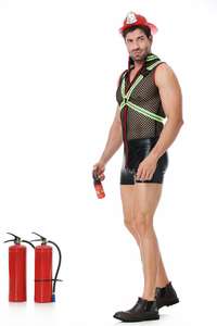 <span class=keywords><strong>Costume</strong></span> de Cosplay <span class=keywords><strong>Homme</strong></span> <span class=keywords><strong>Pompier</strong></span> 2026 – Tenue de Performance Sexy pour Adultes (Haut et Legging) - Product Image 5