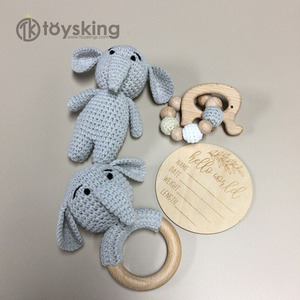 Mignon doux Crochet animaux jouets 100% fait à la main Crochet coton éléphant poupée <span class=keywords><strong>laine</strong></span> Animal en peluche jouet pour enfants au crochet poupées - Product Image 5