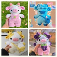 Kaiyue peluche rose personnalisée vache jouet fraise vache Amigurumi Crochet poupée avec peluche animal en peluche jouets