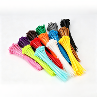 Bridas de nailon autoblocantes amarillas PA66 para agrupación de cables industriales y gestión de cables resistentes a la temperatura