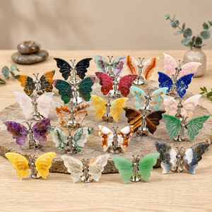 Mariposa de Cristal Natural Tallada, Decoración de Alas de Piedra Preciosa, Mini Adorno de Mariposa Hecho a Mano para Regalo del Hogar - Product Image 3