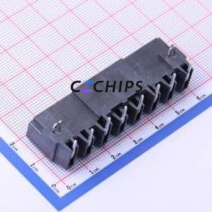 JL9EDGRC-75008B01 Plug-in Terminal Block Bent Lead Through Hole,P=7.5mm Board-to-Board / Socket - Closed 1x8P 7.5mm Black - Product Image 2