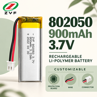 Batterie Lipo rechargeable OEM ODM de petite taille 3.7V 802050 900mAh 1000mAh pour traceur d'actifs, enregistreur de données et équipement IoT basse consommation