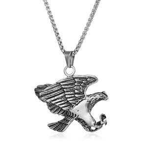 Yunnique – collier avec pendentif aigle en acier inoxydable pour hommes, chaîne de bijoux de style Punk avec breloque animale, 60cm - Product Image 4