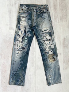 Jeans en denim pour hommes 2026 HaiYao de haute qualité, personnalisés, fortement vieillis, réparés, style Boro Sashiko Kapital, OEM ODM, High Street Hiphop - Product Image 1