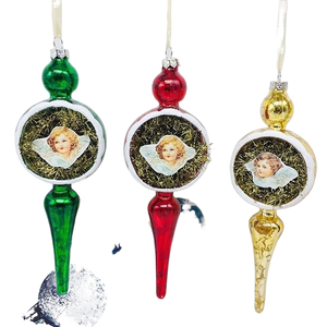 Décorations de Noël <span class=keywords><strong>vintage</strong></span> 12 boules d'arbre de Noël en verre boîte originale antique - Product Image 4