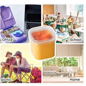 Nieuwe Creatieve Siliconen Bento Lunchbox Gebruik Fruit Snack Voedsel Opslag Verdelers Container