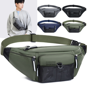 Men's Fanny Pack Large Capacity Adjustable Strap Outdoor Sport Bag Unisex Waist Bag Solid Color Multi Functional Travel Bag - Product Image 1