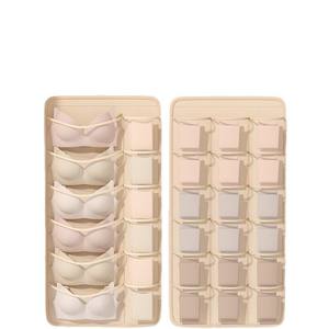 ถุงเก็บชุดชั้นใน SND4006 แบบแขวนสองด้าน สำหรับเก็บบรา ชุดชั้นใน ถุงเท้า ใช้ในห้องนอน ตู้เสื้อผ้า ทำจากผ้าไม่ทอ แบบมีตะขอ - Product Image 1