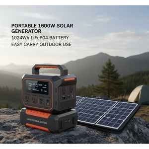 Portable 1600W 1024Wh LiFePO4 <b>Solar</b> <b>Power</b> <b>Station</b> Pure Sine Wave Inverter Easy Carry Camping Travel Emergency <b>Power</b> OEM Brand - Product Image 6