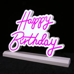 Insegne al Neon Decorative di arte 3D per Business <span class=keywords><strong>Shop</strong></span>,Bar, ristorante, lettere di luce buon compleanno luci a LED aperto segno aperto - Product Image 1