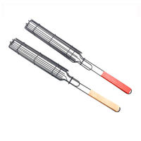 WELAND Panier de cuisson portable pour barbecue, antiadhésif, wok, outils d'extérieur, accessoires de cuisine en maille