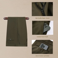 Costume classique rétro vert Zhongshan pour hommes, blazer d'affaires de haute qualité à col montant, veste pour occasions formelles