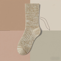 Chaussettes en laine mérinos pour femmes Double aiguille Confort doux pour la peau Automne et hiver Chaussettes épaisses et chaudes Logo personnalisé