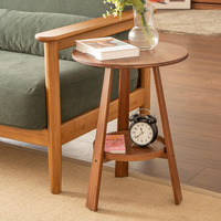 Table d'appoint avec rangement à 2 niveaux, pieds triangulaires stables, petite table d'appoint pour canapé, chambre à coucher, salon, gain de place