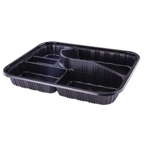 SM3-1104 custom bento box 5 отсеков, одноразовый пластиковый контейнер для пищевых продуктов