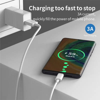 Cable USB C 3A Carga rápida 1M Cable DE DATOS DE USB a tipo C para todos los puertos tipo C Teléfono móvil y computadora Compatible con auriculares