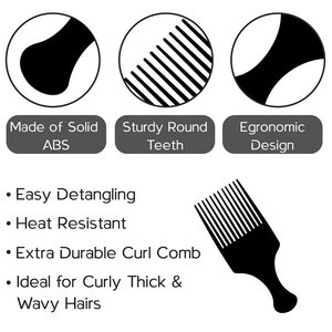 Pic à cheveux en plastique personnalisé de haute qualité Peignes <span class=keywords><strong>afro</strong></span> Peigne de salon de coiffure Dents larges pour femmes et hommes pour le toilettage et le coiffage - Product Image 3