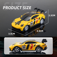 Coche de Carreras RC de Aleación Fundida a Presión, Miniatura a Escala 1/64, con Control Remoto 2.4G, Luces, Velocidad Ajustable, Cable USB, 5 Canales, Regalo