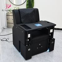 Meubles de salon modernes, fauteuil de pédicure électrique luxueux avec fonction de massage du dos, table à ongles réglable