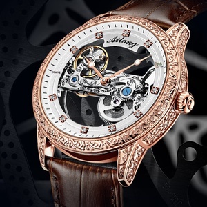 Nouvelle montre mécanique automatique pour homme, style squelette complet, résistante à l'eau 30M, boîtier en alliage, bracelet en cuir - Product Image 3