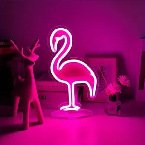 Lámpara de Pared LED de Neón con Forma de Flamenco Rosa, Alimentación por USB, Control Manual, para Dormitorio, Fiesta en la Playa, Boda, Bar, Centro Comercial, Edificios, Tiendas - Product Image 5