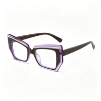 Lunettes anti-lumière bleue SM876 Cat-Eye pour femmes et hommes, monture optique en PC, lunettes à angles vifs, verres en résine transparente