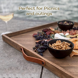 Populaire Vente en gros Logo personnalisé Carré Bois d'acacia naturel Nourriture Fruits <span class=keywords><strong>Snack</strong></span> Plateau de rangement de service - Product Image 5