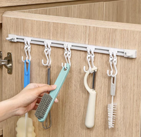 Crochets en plastique robustes en forme de S pour rangement de cuisine, support à crochets coulissants simples, fixation par perçage, outils de fixation pour porte arrière