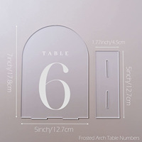 Givré Transparent arqué plaque d'immatriculation Table siège carte mariage anniversaire acrylique mariage Table numéro