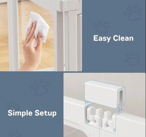 Modern çelik evcil hayvan çiti katı plastik düğme kapatma kapalı köpek korkuluk kafes anti-kedi kapı bariyer hayvan desen örgü malzeme - Product Image 5