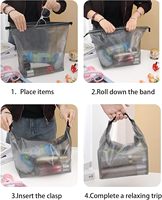 Sac de maquillage ouvert imperméable avec fermeture à pression, grande pochette de rangement cosmétique portable, poignée souple, idéal pour les voyages, la douche, la salle de sport, la plage