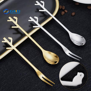 Cuchara creativa de acero inoxidable para helado, cuchara agitadora de café para pastel de entrepierna para el hogar, tenedor para ensalada de frutas - Product Image 3