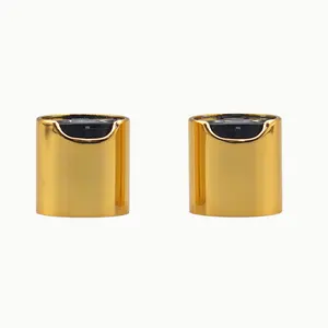 Tapa superior de disco roscado de aluminio dorado 18/410 24/410 20/410 28/410 33/410 cierre de prensa dispensadora de plástico para envases cosméticos