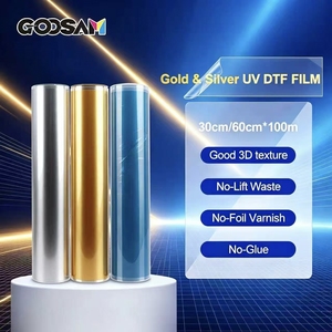 Lámina de Transferencia de Color Plateado Metálico Dorado Goosam, 30cm 60cm, Rollo de Película Dorada AB UV DTF A y B para Impresora UV DTF - Product Image 1