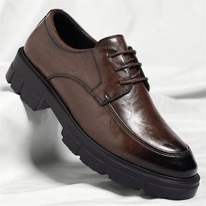Zapatos Oxford de Cuero Genuino para Hombre, con Punta Redonda y Cordones, Suela de Goma Antideslizante, para Todas las Temporadas, Oficina y Carrera - Product Image 2