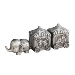 Porta a forma di elefante da circo in argento, - Product Image 1
