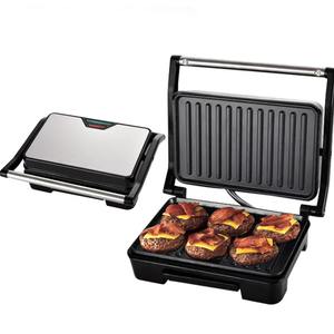 Máquina para hacer sándwiches, parrilla eléctrica para bistecs, máquina para hacer panini, sartén antiadherente de acero inoxidable para el hogar, 850W, máquina para desayunos y barbacoa - Product Image 1