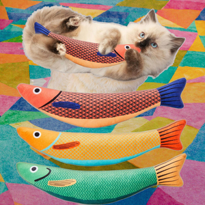 Juguete interactivo para gatos, forma de pez duradera, hierba gatera para masticar, suministros para mascotas, juguetes para gatos, bolsa de juguete de movimiento interactivo suave y suave - Product Image 3