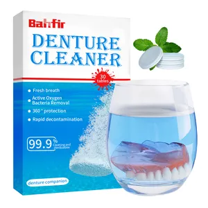 Eco-Friendly Peppermint Denture Cleansing Tablets Whitening And Surface Stain Removal For Dental Use