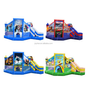 Château gonflable sur le thème des sports de course avec décor de voiture - Toboggan gonflable pour enfants pour fêtes en plein air et événements de carnaval - Product Image 6