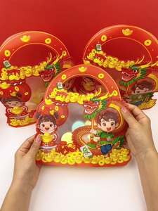 PLAYMAX 2026 Année du Serpent Cadeau du Nouvel An Chinois Sacs fourre-tout mignons Écologiques Recyclables Impression UV PP pour collations Flocon de neige - Product Image 3