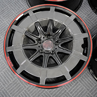 Jantes en alliage forgées PWC noires et rouges à rayons multiples, OEM ODM, vente en gros, fourniture directe usine pour programme de distribution de tuning et de rechange