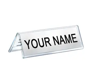 Discount acrylic table name plate laser engraved plastic