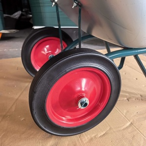 <span class=keywords><strong>Brouette</strong></span> légère et robuste avec plateau en acier galvanisé de 65 L, capacité de charge de 160 kg, 2 roues pneumatiques solides - Product Image 6