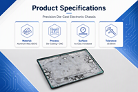 Châssis de dispositif électronique en aluminium moulé sous pression ADC12 personnalisé, usinage CNC de précision, fabrication directe d'usine OEM