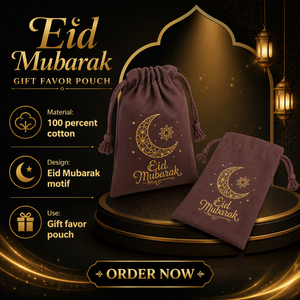 Bolsa de Algodón con Cordón para Regalo de Eid Mubarak, Bolsa Personalizada con Logotipo para Monedas y Dinero, Embalaje para Ramadán - Product Image 2