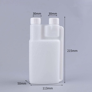 ขวดพลาสติก HDPE ขนาด 100 มล. 250 มล. 500 มล. 1000 มล. แบบสองช่องสำหรับบรรจุและตวงของเหลว - Product Image 3