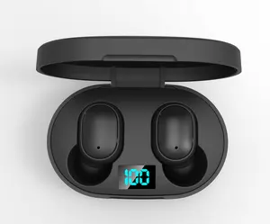 Mini écouteurs mains libres colorés de haute qualité 280mah BT 5.0 affichage numérique dans l'oreille E6S écouteur sans fil TWS casque à dents bleues