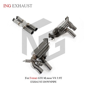 Échappement Cat-Back en acier inoxydable ING pour <span class=keywords><strong>Ferrari</strong></span> GTC4Lusso 3.9T V8 2016-2020 |   Système de silencieux à montage direct par boulons - Product Image 2
